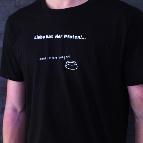 Unisex T-Shirt - Liebe hat vier Pfoten & hunger! - Bio Baumwolle