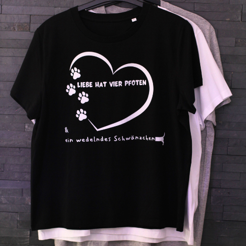 Organic T-Shirt "Liebe hat vier Pfoten & ein wedelndes Schwänzchen"