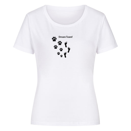 Damen T-Shirt - Dream Team! Mensch + Hund - Bio Baumwolle 