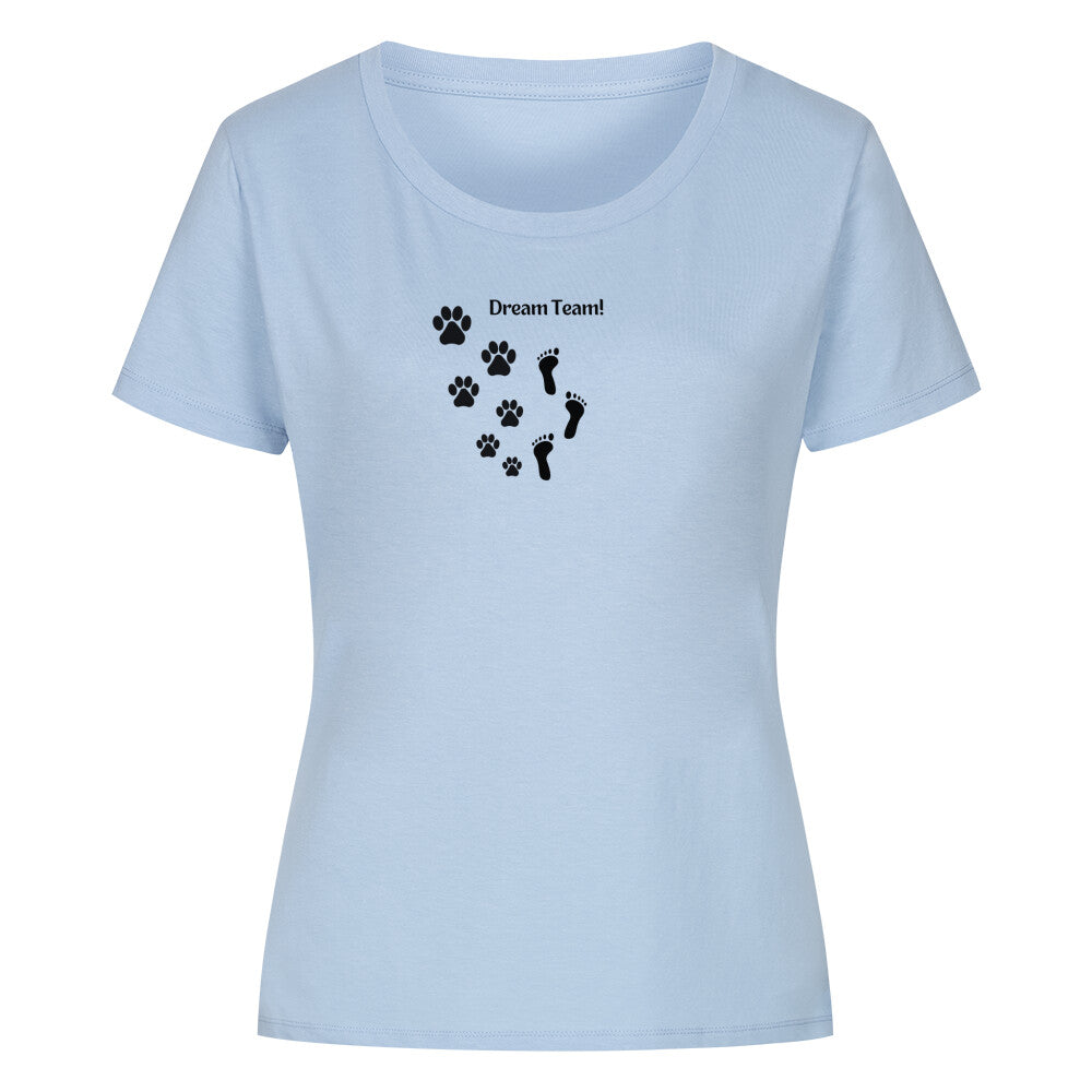 Damen T-Shirt - Dream Team! Mensch + Hund - Bio Baumwolle 